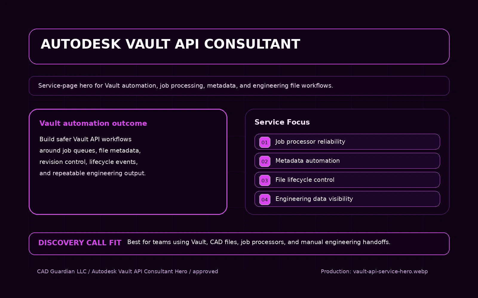 Autodesk Vault Consulting service overview